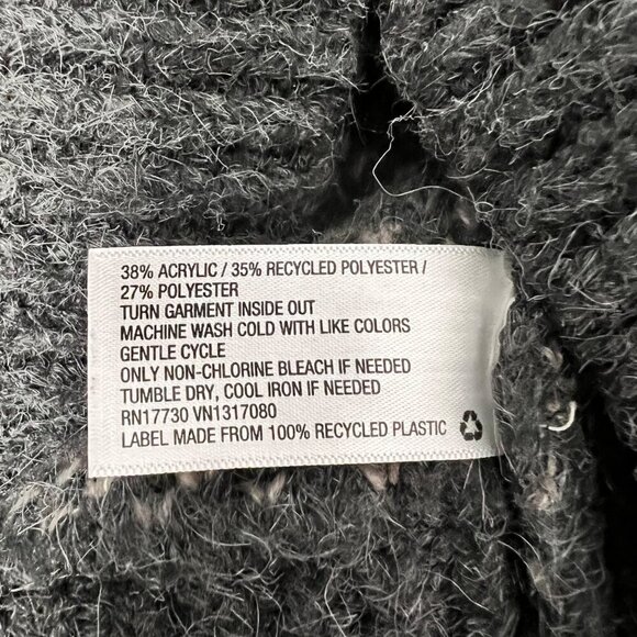 Universal Thread Mock Neck Gray/Beige Long Sleeve Knit Sweater Size Medium Fuzzy - Picture 8 of 8